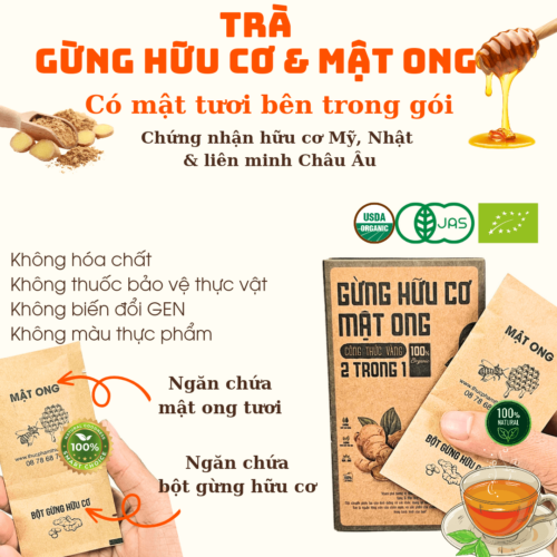 Trà Gừng Hữu Cơ & Mật Ong Tươi 2 trong 1 - Ảnh 4