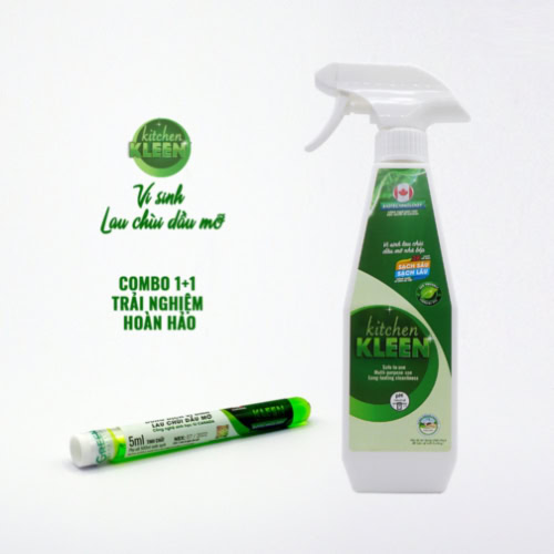 Bộ vi sinh lau chùi dầu mỡ Kitchen Kleen (01 Chai 500ml + 01 ống 5ml) - Ảnh 3