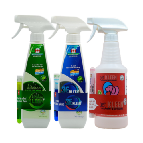 Combo bộ ba thần thánh dọn nhà 3E KLeen, Kitchen Kleen & Pet Kleen