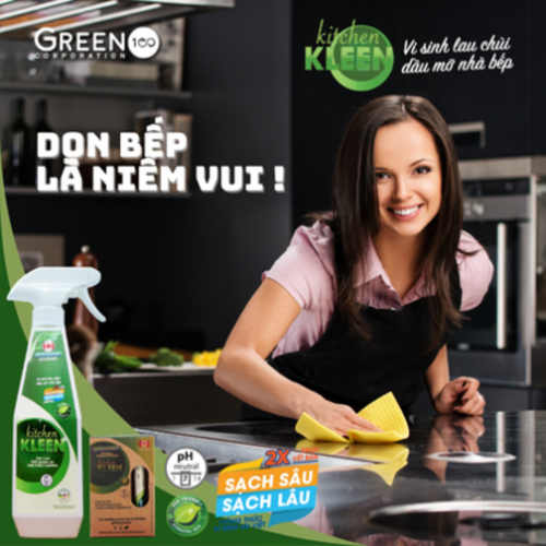 Bộ vi sinh lau chùi dầu mỡ Kitchen Kleen (01 Chai 500ml + 03 ống 5ml) - Ảnh 4
