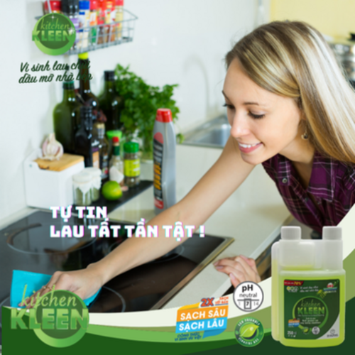 Bộ vi sinh lau chùi dầu mỡ Kitchen Kleen (1 chai 500ml + 1 bình 250ml) - Ảnh 5
