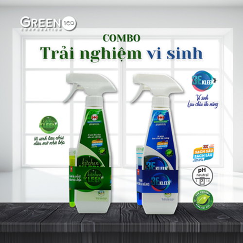 Combo trải nghiệm vi sinh lau chùi dầu mỡ kitchen KLEEN - vi sinh lau chùi đa năng 3E KLEEN - Ảnh 3