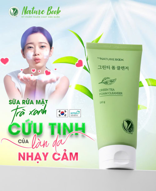 Sữa Rửa Mặt Trà Xanh The Nature Book Hàn Quốc - Ảnh 2