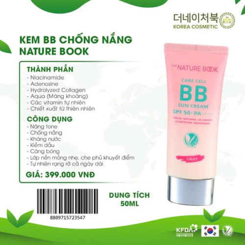 Kem Nền BB Chống Nắng Thuần Chay The Nature Book Hàn Quốc - Ảnh 7