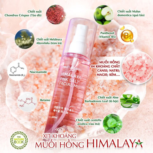 Xịt Khoáng Muối Hồng Himalaya The Nature Book Hàn Quốc - Ảnh 5