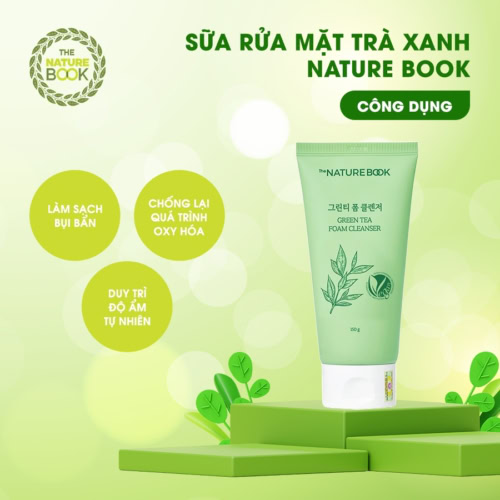 Sữa Rửa Mặt Trà Xanh The Nature Book Hàn Quốc - Ảnh 4