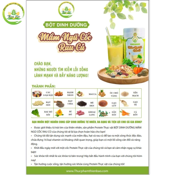 Bột dinh dưỡng mầm ngũ cốc rau củ - cho bữa sáng nhanh và đủ - Image 3