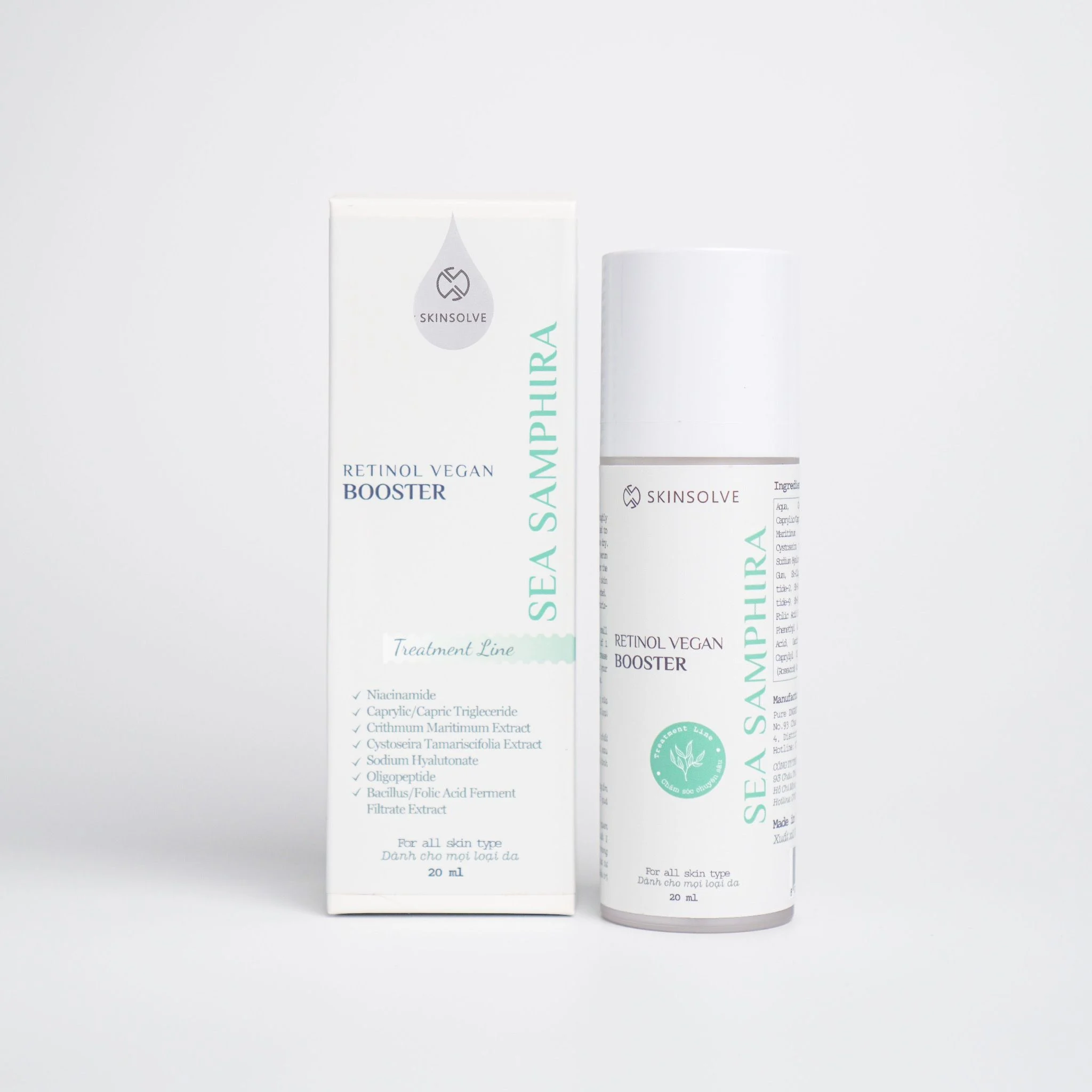 Retinol Vegan Sea Samphire Booster 20ml sản sinh Collagen, giảm nếp nhăn, cải thiện cấu trúc da