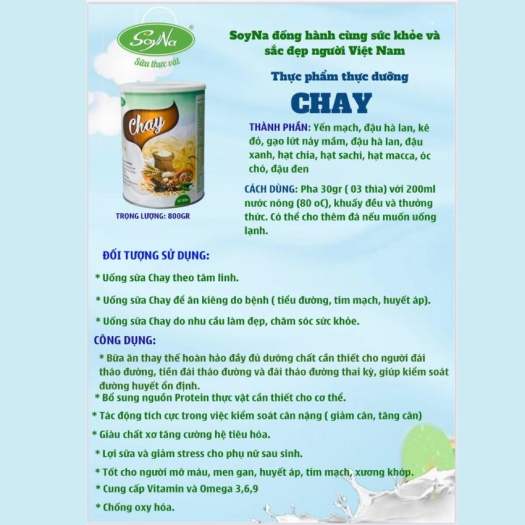 Sữa Chay. Bồi bổ sức khoẻ cho người ăn chay và người bình thường 800g - Image 5