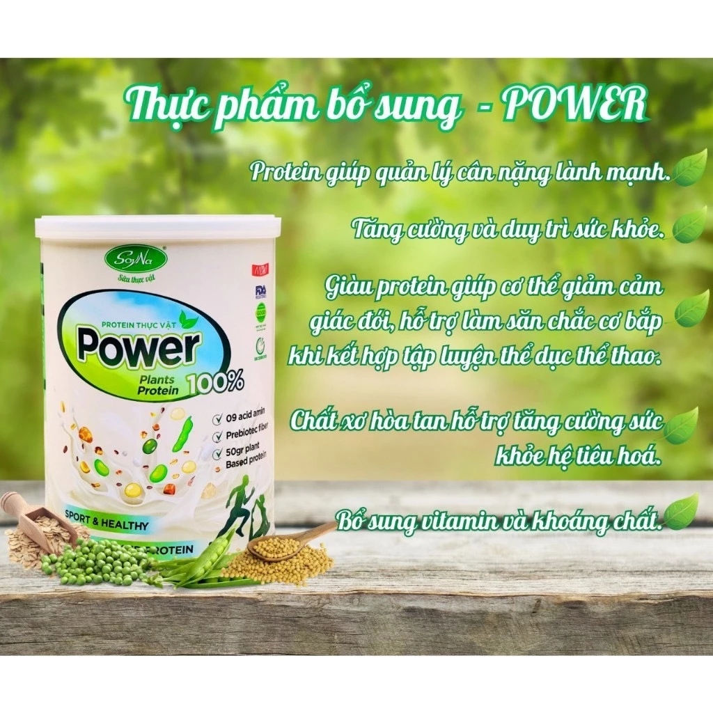 Thực Phẩm Bổ Sung Protein Power Soyna - Dinh Dưỡng Cho Người Tập Gym, Thể Thao, Ăn Chay, Hàm Lượng Đạm Thực Vật Cao - Image 2