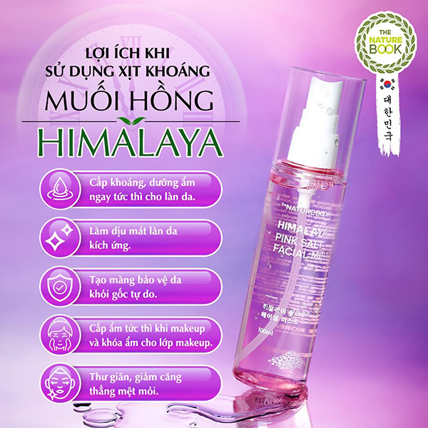 Xịt Khoáng Muối Hồng Himalaya The Nature Book Hàn Quốc - Image 6