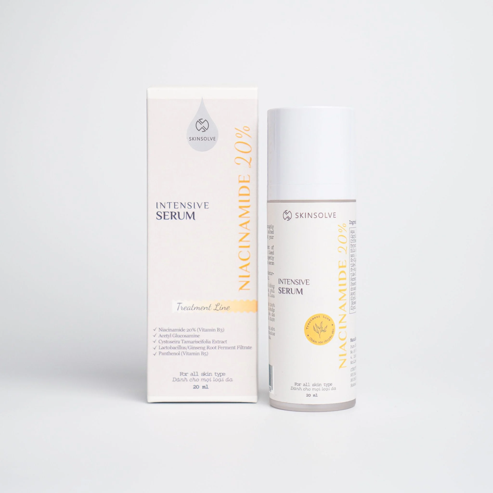 Serum Dưỡng Da Skinsolve Niacinamide 20% & B5 – Cân Bằng Dầu, Mờ Thâm, Làm Đều Màu Da