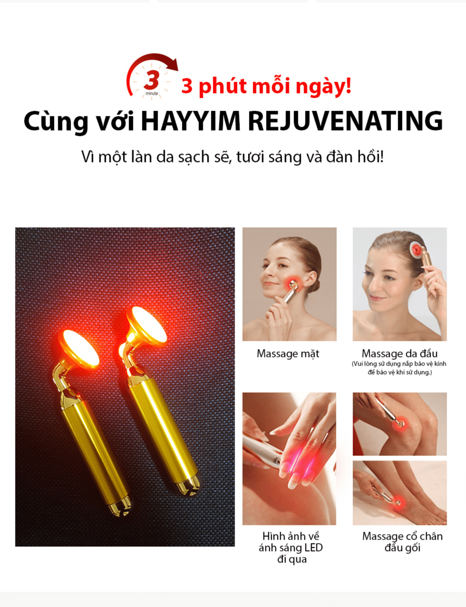 Thiết Bị Chăm Sóc Da đèn LED HAYYIM REJUVENATING - Image 4