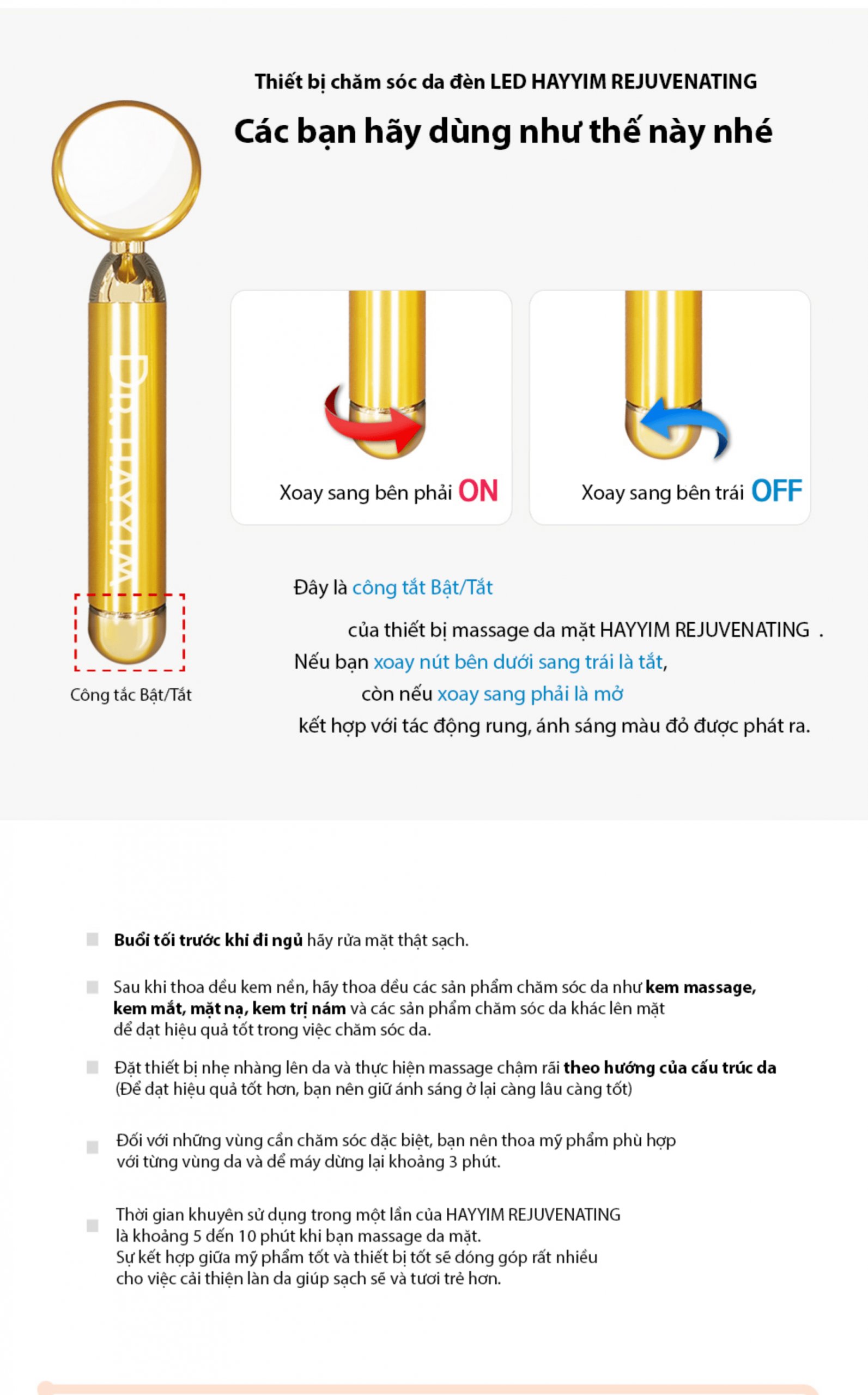 Thiết Bị Chăm Sóc Da đèn LED HAYYIM REJUVENATING - Image 5