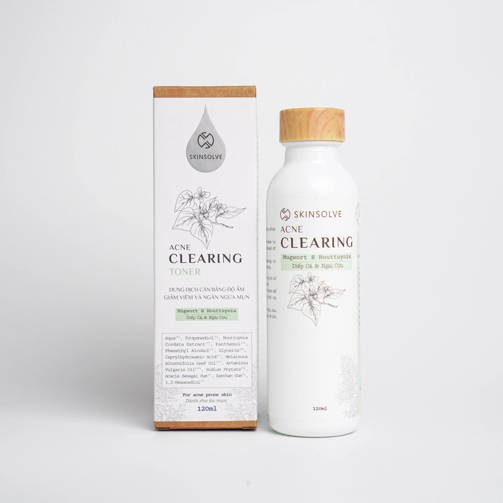 Dung dịch cân bằng độ ẩm giảm viêm, ngăn ngừa mụn từ Diếp Cá & Ngải Cứu 120ml - Acne Clearing Toner (Houttuynia Cordata Extract)