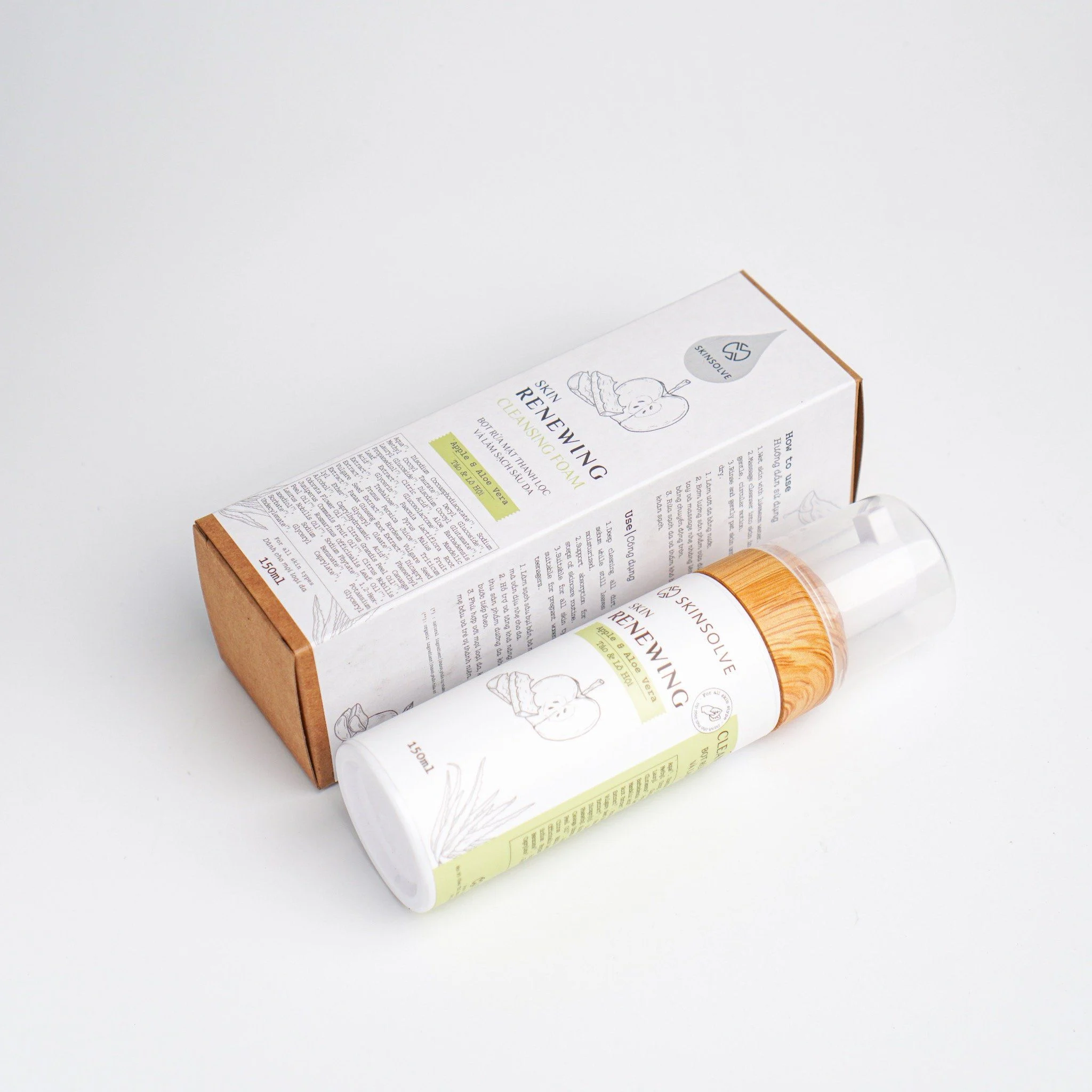 Sữa rửa mặt tạo bọt thanh lọc và làm sạch sâu da từ Táo & Lô Hội 150ml - Skin Renewing Cleansing Foam (Apple & Aloe Vera) - Image 4