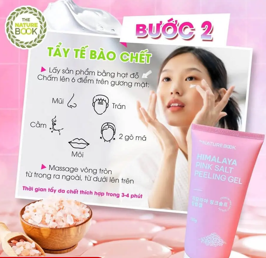 Gel Tẩy Da Chết Muối Hồng Himalaya The Nature Book Hàn Quốc - Image 7