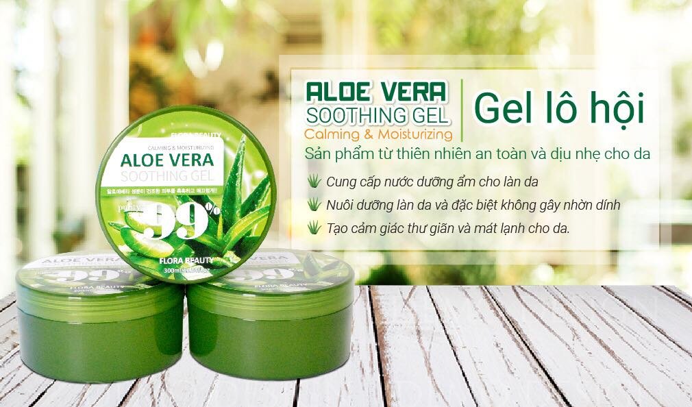 Gel nha đam dưỡng ẩm da body Flora 300ml