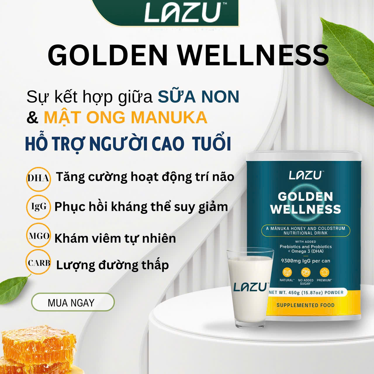 Sữa non tăng đề kháng Lazu Golden Wellness Nhập Khẩu Từ New Zealand - Image 3