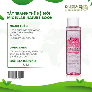 Nước Tẩy Trang Micellar Thế Hệ Mới The Nature Book 150ml