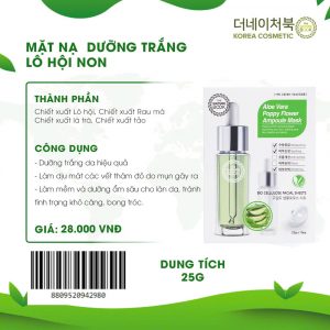 Mặt Nạ Dưỡng Trắng Da Lô Hội Non The Nature Book Hàn Quốc