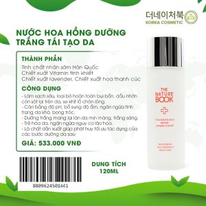 Nước hoa hồng dưỡng trắng hồng và tái tạo da 120mlVita White Plus Renew Jinseng Toner