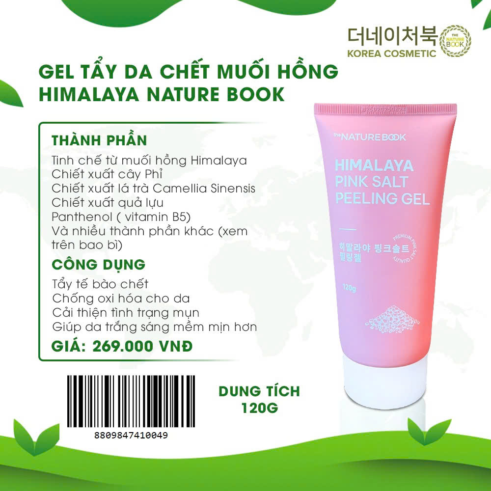 Gel Tẩy Da Chết Muối Hồng Himalaya The Nature Book Hàn Quốc