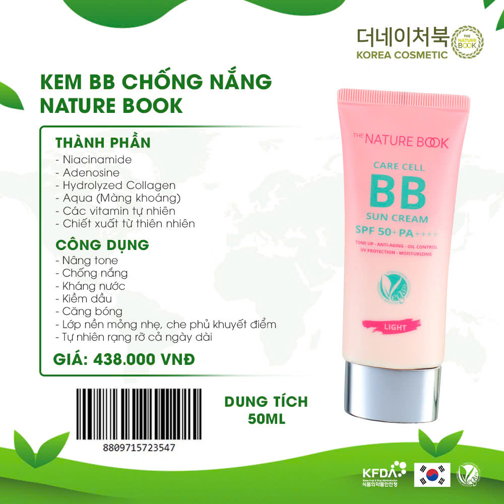 Kem Nền BB Chống Nắng Thuần Chay The Nature Book Hàn Quốc