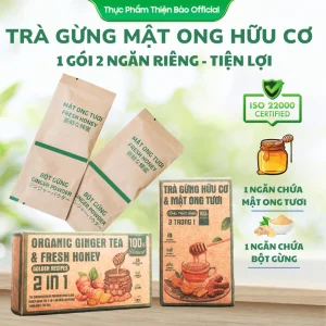 Trà Gừng Mật Ong Thiện Bảo - 1 gói 2 ngăn, không chất bảo quản - Giảm ho hiệu quả