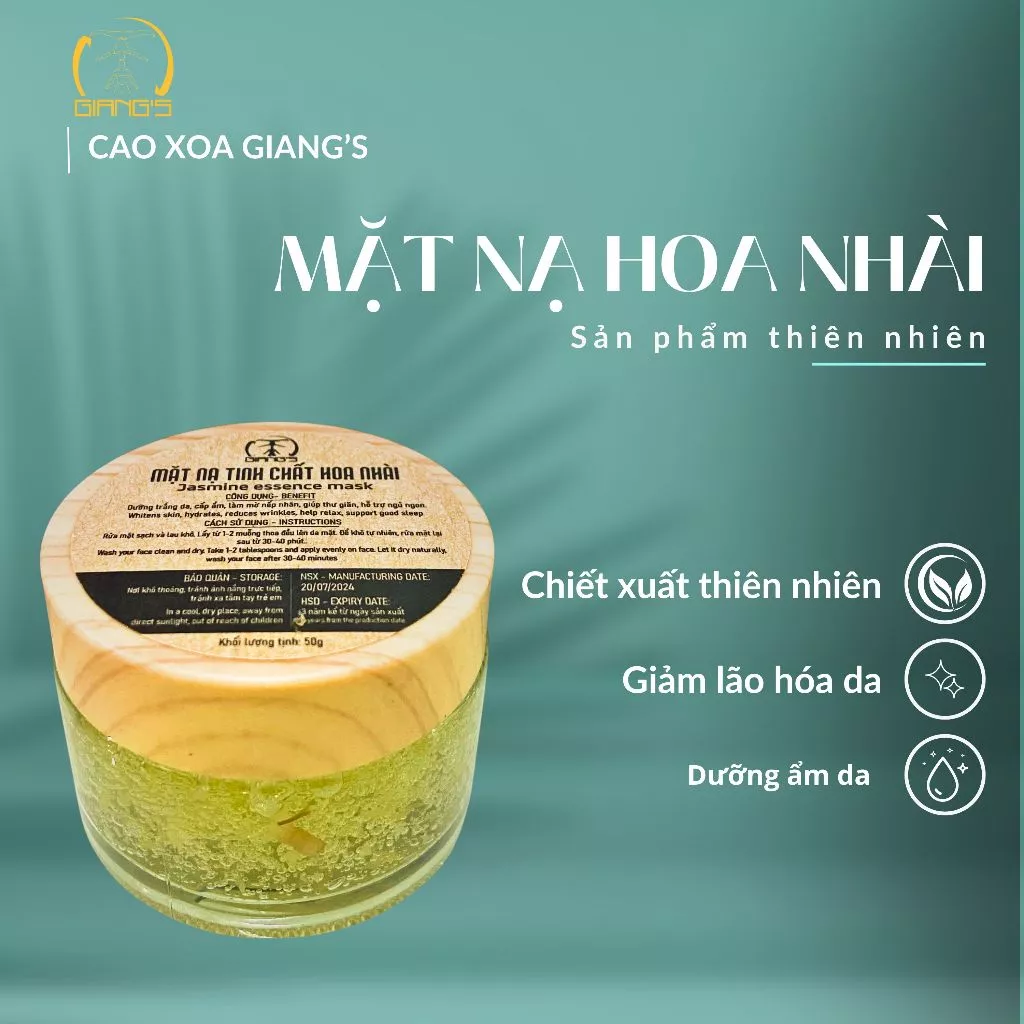 Mặt Nạ Hoa Nhài lọ 50gr - dưỡng trắng, cấp ẩm cho da mặt, cải thiện lão hóa da - Image 2