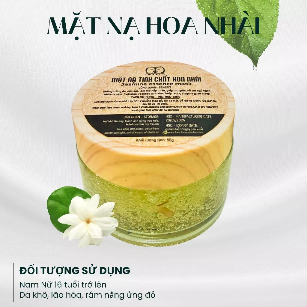 Mặt Nạ Hoa Nhài lọ 50gr - dưỡng trắng, cấp ẩm cho da mặt, cải thiện lão hóa da - Image 4