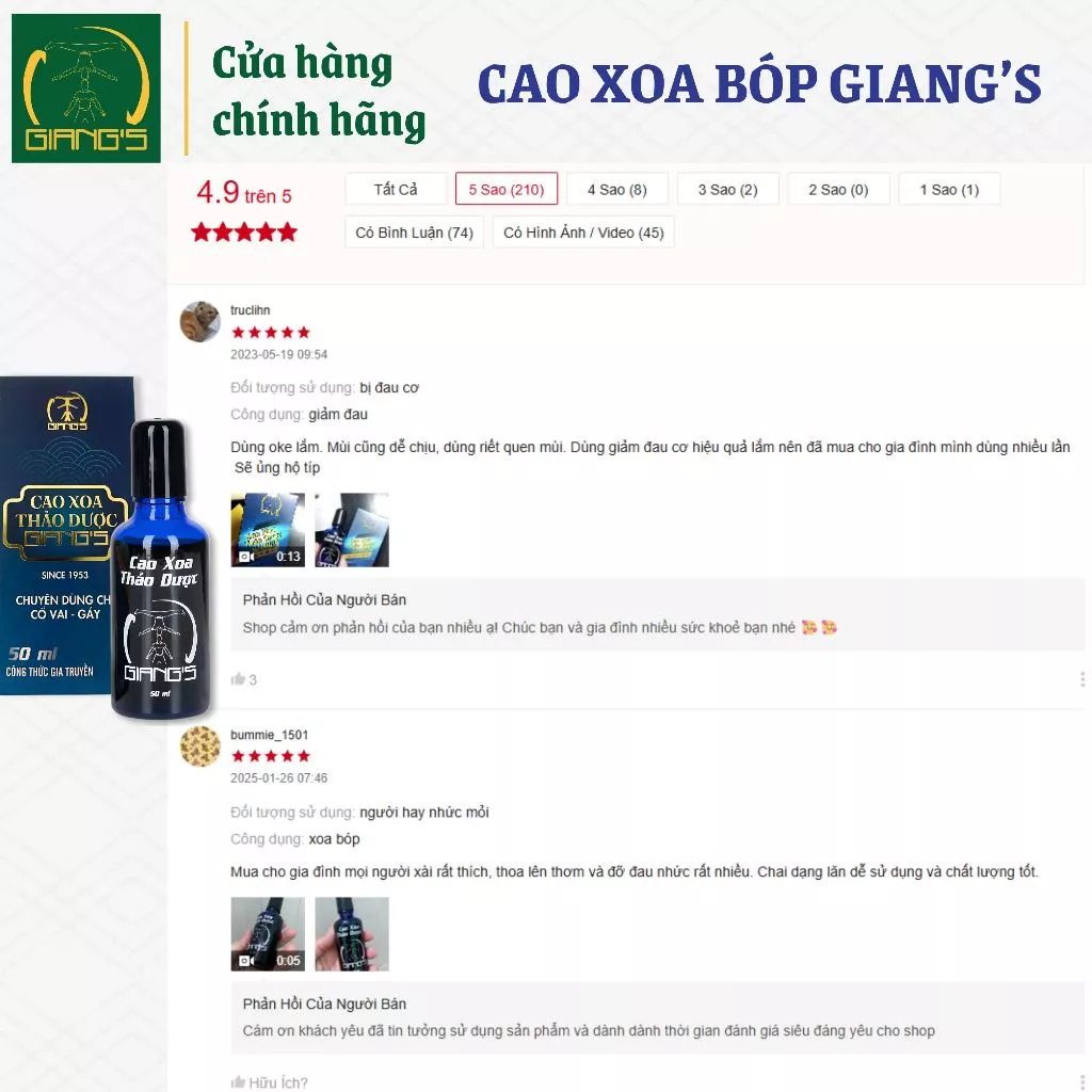 Cao xoa Thảo dược Giang's chuyên dùng cho Cổ - Vai - Gáy - Image 7