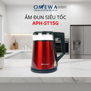 Ấm Đun Siêu Tốc Inox 1.5L 1355W APH-ST15G Tự Ngắt An Toàn