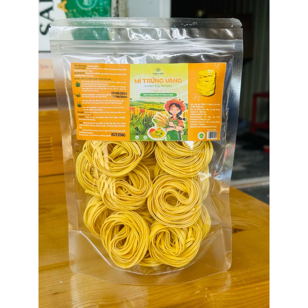 Mỳ Trứng Vàng Thiện Bảo 250g – Mì Tươi Sấy Lạnh | Không Chất Bảo Quản | Mì Trứng Ngon Chuẩn Vị Nhà Làm - Image 4