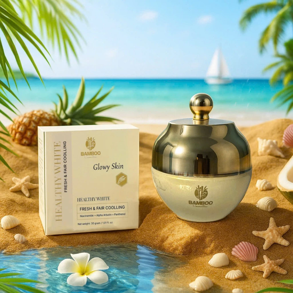 Kem Face Bamboo Whitening Facial Cream - Dưỡng Ẩm, Trắng Hồng, Chống Nắng, Mờ Nám, Tàn Nhang - Image 3